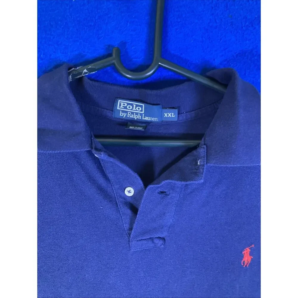 Polo By Ralph Lauren Men XXL Royal Blue Polo Shirt Short Sleeve red pony